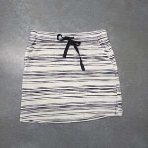 LOFT Black and White Striped Mini Skirt